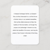 St. Gabriel die Erzengel-Gebetskarte Visitenkarte (Rückseite)