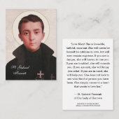 St. Gabriel Possenti Katholische Religiöse Heilige Platzkarte (Vorne/Hinten)