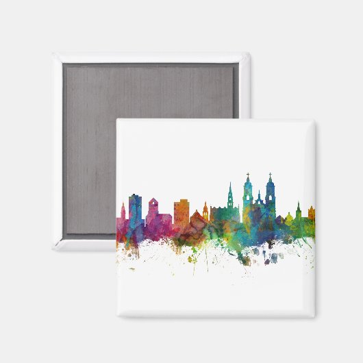 St Gallen Schweiz Skyline Magnet (Vorderseite/Rückseite)