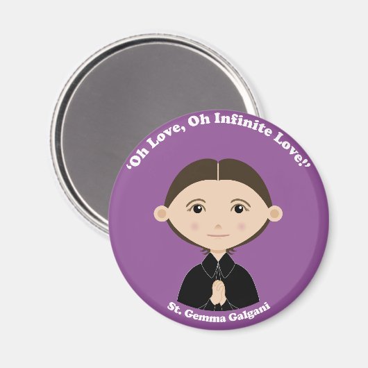 St. Gemma Galgani Magnet (Vorderseite/Rückseite)