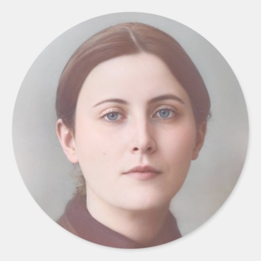 St. Gemma Galgani Round Catholic Stickers (Vorderseite)