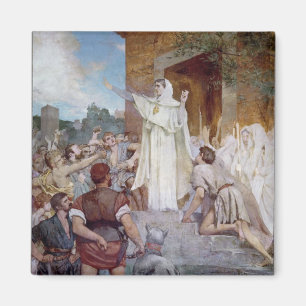 St. Genevieve, der das Parisians beruhigt Magnet