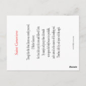 St. Genevieve-Gebetskarte Postkarte (Rückseite)