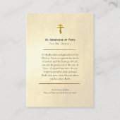 St. Genevieve of Paris Orthodox Prayer Card Platzkarte (Rückseite)