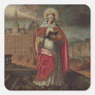 St. Genevieve Quadratischer Aufkleber