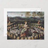 St. Genevieve schützt ihre Flock Postkarte (Vorne/Hinten)