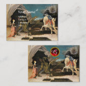 ST.GEORG,DRACHE ,PRINZESSIN ROTER RUBIN-STEMPEL VISITENKARTE (Vorne/Hinten)