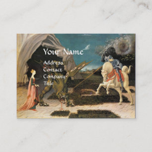 ST.GEORG,DRACHE ,PRINZESSIN ROTER RUBIN-STEMPEL VISITENKARTE