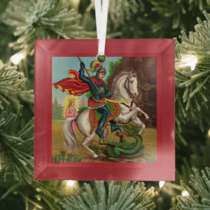 St. Georg rettet die Prinzessin Ornament Aus Glas