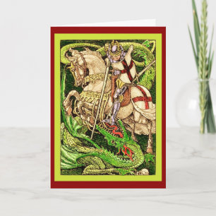 St. Georg und der Drache ~ Vintage Art Nouveau Karte