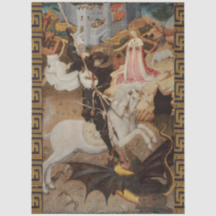 St. Georg und der Drache von Bernat Martorell Seidenpapier