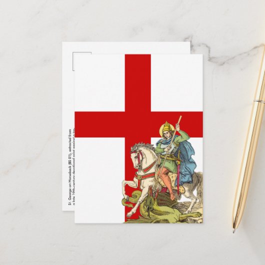 St. Georg zu Pferd (BS 01) Postkarte (Vorderseite/Rückseite Beispiel)