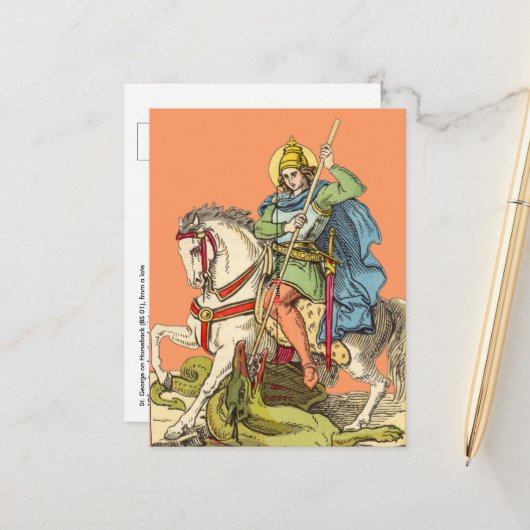 St. Georg zu Pferd (BS 01) Postkarte (Vorderseite/Rückseite Beispiel)