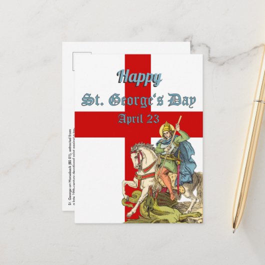 St. Georg zu Pferd (BS 01) Postkarte (Vorderseite/Rückseite Beispiel)