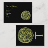 ST. GEORGE AND DRAGON MEDALLION Monogramm, schwarz Visitenkarte (Vorne/Hinten)