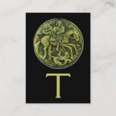 ST. GEORGE AND DRAGON MEDALLION Monogramm, schwarz Visitenkarte (Rückseite)
