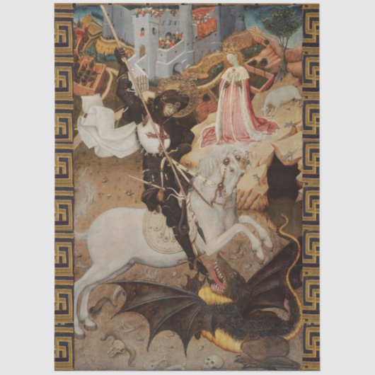 St. George and The Dragon by Bernat Martorell Seidenpapier (Vorderseite)