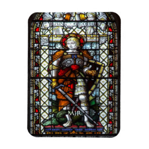 St George Buntglasfenster - Monogramm Magnet