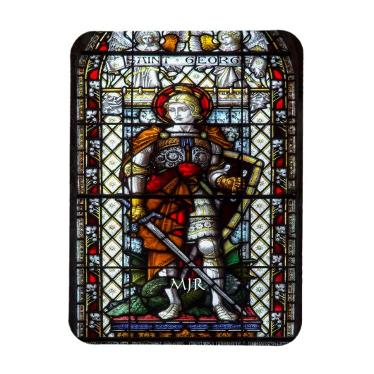 St George Buntglasfenster - Monogramm Magnet (Vertikal)