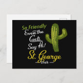 St George Cactus Funny Retro Postkarte (Vorne/Hinten)