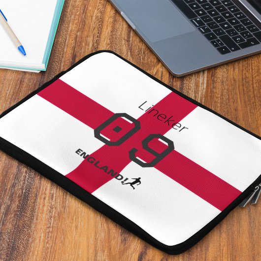 St George Cross England Patriotic Custom Name  Laptopschutzhülle