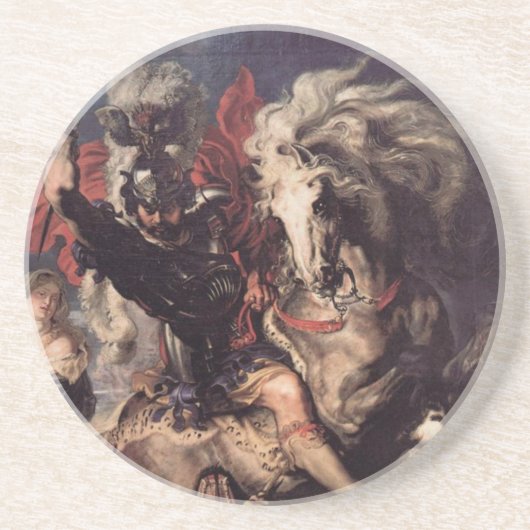 St George, das den Drachen kämpft Getränkeuntersetzer (Vorne)