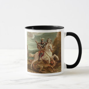 St George, das den Drachen, (Öl, tötet auf Platt Tasse