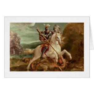 St George, das den Drachen, (Öl, tötet auf Platte)