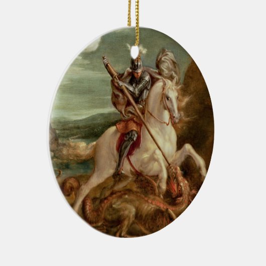 St George, das den Drachen, (Öl, tötet auf Platte) Keramikornament (Rechts)