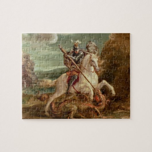 St George, das den Drachen, (Öl, tötet auf Platte) Puzzle (Horizontal)