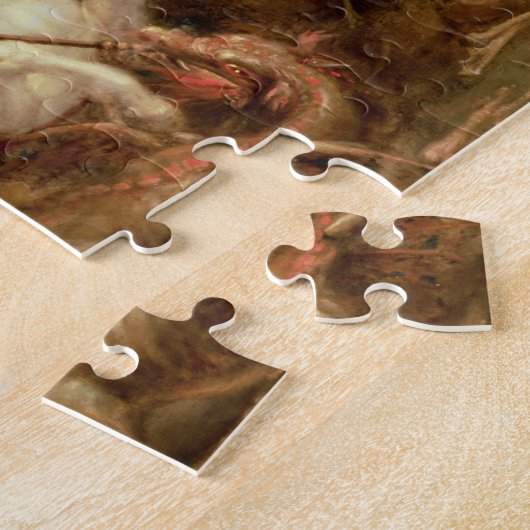 St George, das den Drachen, (Öl, tötet auf Platte) Puzzle (Seite)