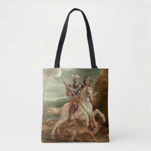 St George, das den Drachen, (Öl, tötet auf Platte) Tasche