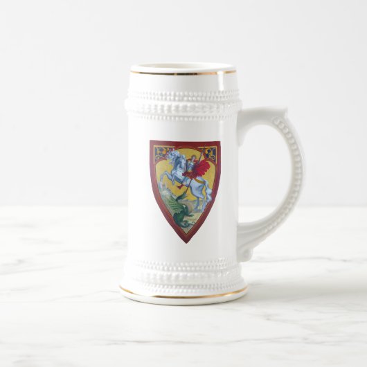 St George, das den Drachen Stein tötet Bierglas (Rechts)