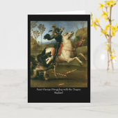St George, das mit dem Drachen grüßenc kämpft Karte (Gelbe Blume)