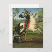 St George, das mit dem Drachen kämpft Postkarte (Vorne/Hinten)