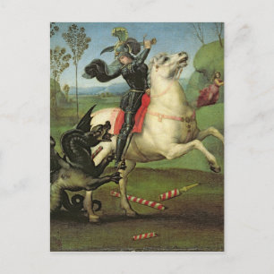 St George, das mit dem Drachen kämpft Postkarte