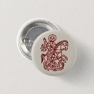 St George Drache Jerusalem Kreuz Heritage Tattoo Button