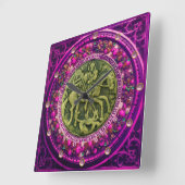 ST.GEORGE, DRAGON BRONZE MEDALLION FLORAL CROWN QUADRATISCHE WANDUHR (Winkel)