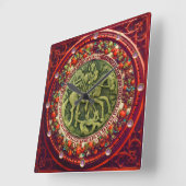 ST. GEORGE, DRAGON BRONZE MEDALLION FLORALLE KROWL QUADRATISCHE WANDUHR (Winkel)