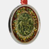 ST. GEORGE, DRAGON BRONZE MEDALLION FLORALLE KROWL SILBERNES ORNAMENT (Rechts)