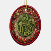 ST.GEORGE, DRAGON/MADONNA UND KINDERBLUMENKROWN KERAMIK ORNAMENT (Rechts)