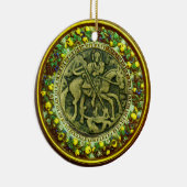 ST.GEORGE, DRAGON/MADONNA UND KINDERBLUMENKROWN KERAMIK ORNAMENT (Rechts)