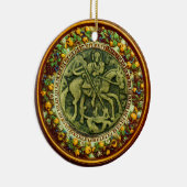 ST.GEORGE, DRAGON/MADONNA UND KINDERBLUMENKROWN KERAMIK ORNAMENT (Rechts)
