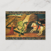 ST. GEORGE ,DRAGON,PRINCESS Green Brown Parchment Visitenkarte (Rückseite)