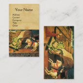 ST. GEORGE ,DRAGON,PRINCESS Green Brown Parchment Visitenkarte (Vorne/Hinten)