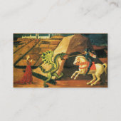 ST. GEORGE ,DRAGON,PRINCESS Green Brown Parchment Visitenkarte (Rückseite)
