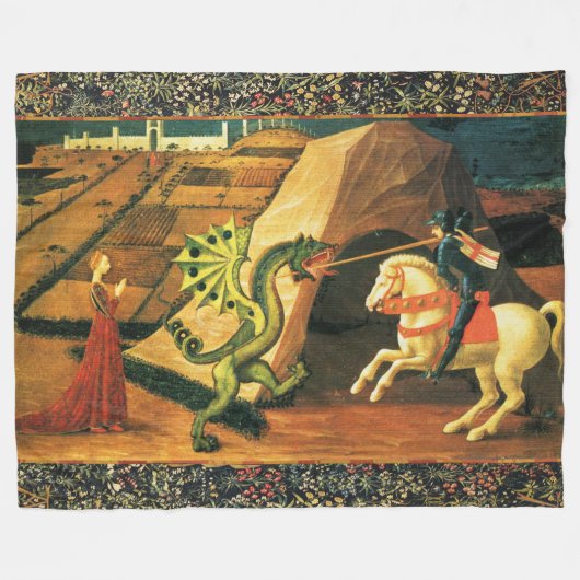 ST. GEORGE, DRAGON UND PRINCESS VON Paolo Uccello Fleecedecke (Vorderseite (Horizontal))