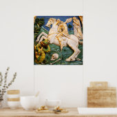 St. George, Dragon und Prinzessin Poster (Küche)