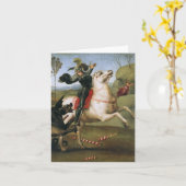 St. George Fighting Dragon Raphael Fine Art Karte (Gelbe Blume)