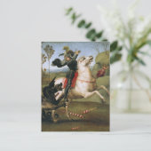 St. George Fighting Dragon Raphael Fine Art Postkarte (Stehend Vorderseite)